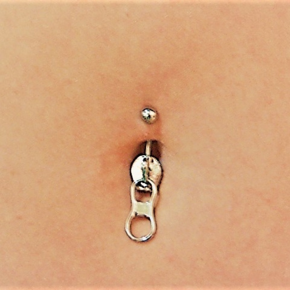 Zipper belly ring
